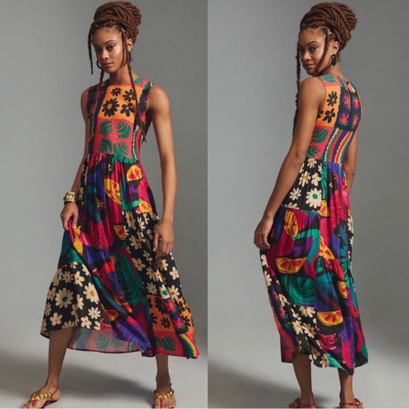 FARM Rio Dresses & Skirts - FARM RIO Patchwork Pop Print Dress NEW Small